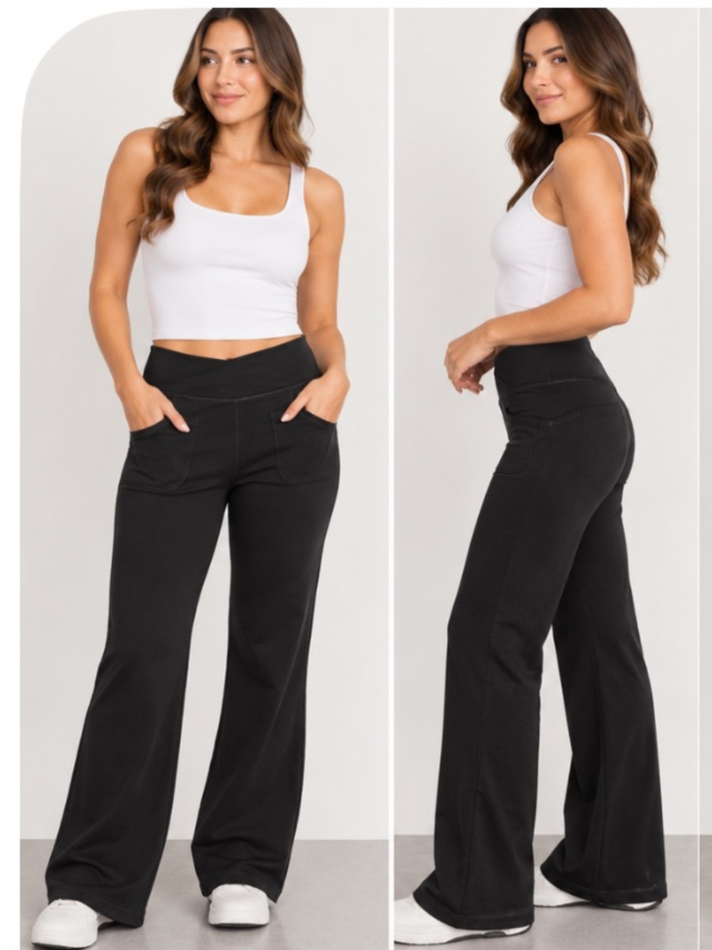 Ibex Black Womens Wide-Leg Knit wool blend Pants size M